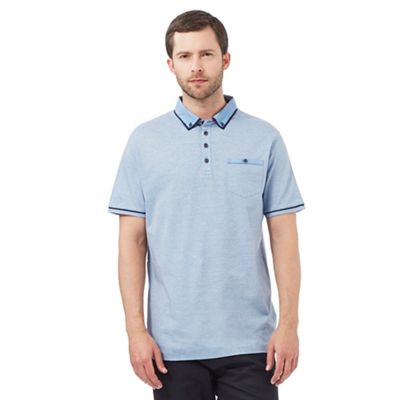 The Collection Blue collar print polo shirt